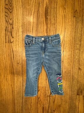 Infant Girls Ralph Lauren Polo Jeans with Colorful Side Embroidery 18 Months